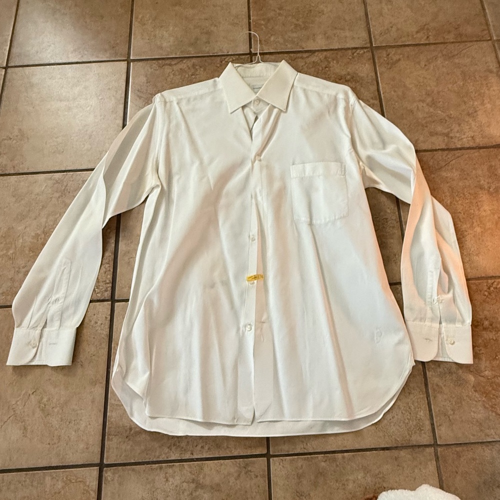 Ermenegildo Zegna Cream Dress Shirt